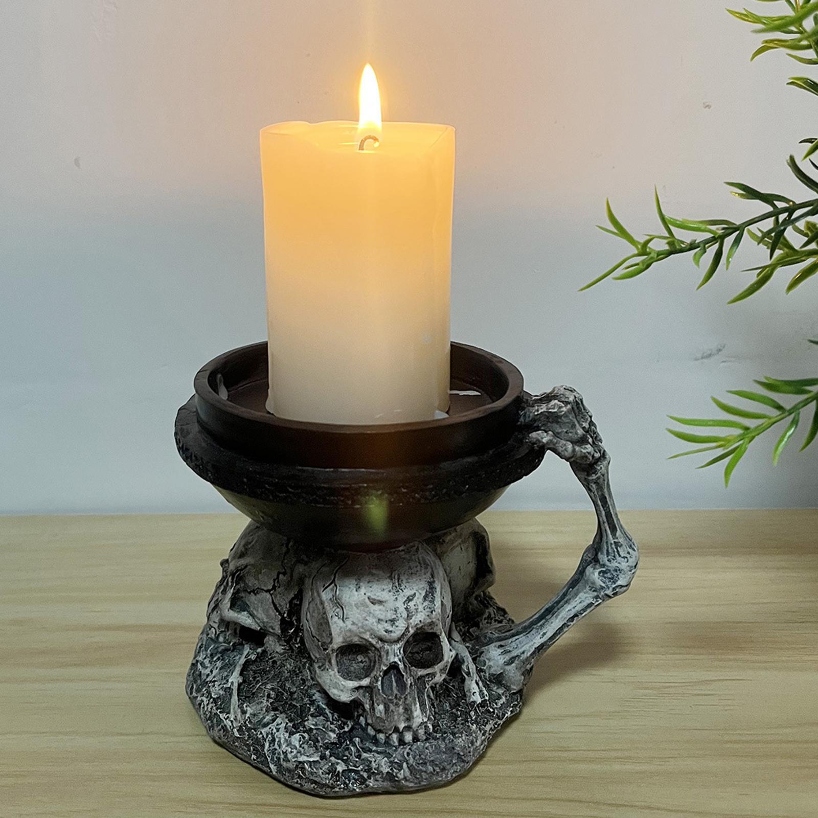 Halloween Skull Candle Holder for Festival Holiday Haunted House