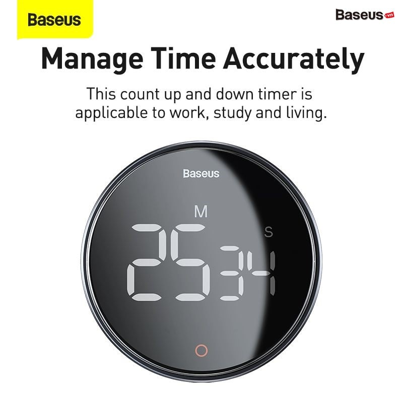Đồng hồ hẹn giờ đếm ngược Baseus Heyo Rotation LED Countdown Timer Pro FMDS000013- hàng chính hãng