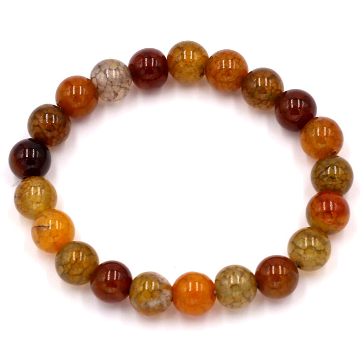 Vòng đeo tay đá vân rồng vàng nâu 8 ly 21 hạt - Vòng size nhỏ phù hợp cho nữ