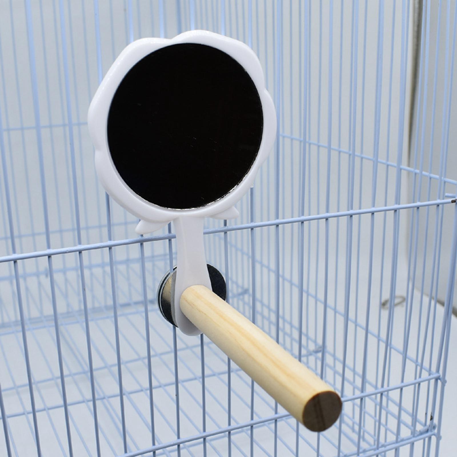 Wooden Bird Mirror Stand Platform Toys for Parrot B