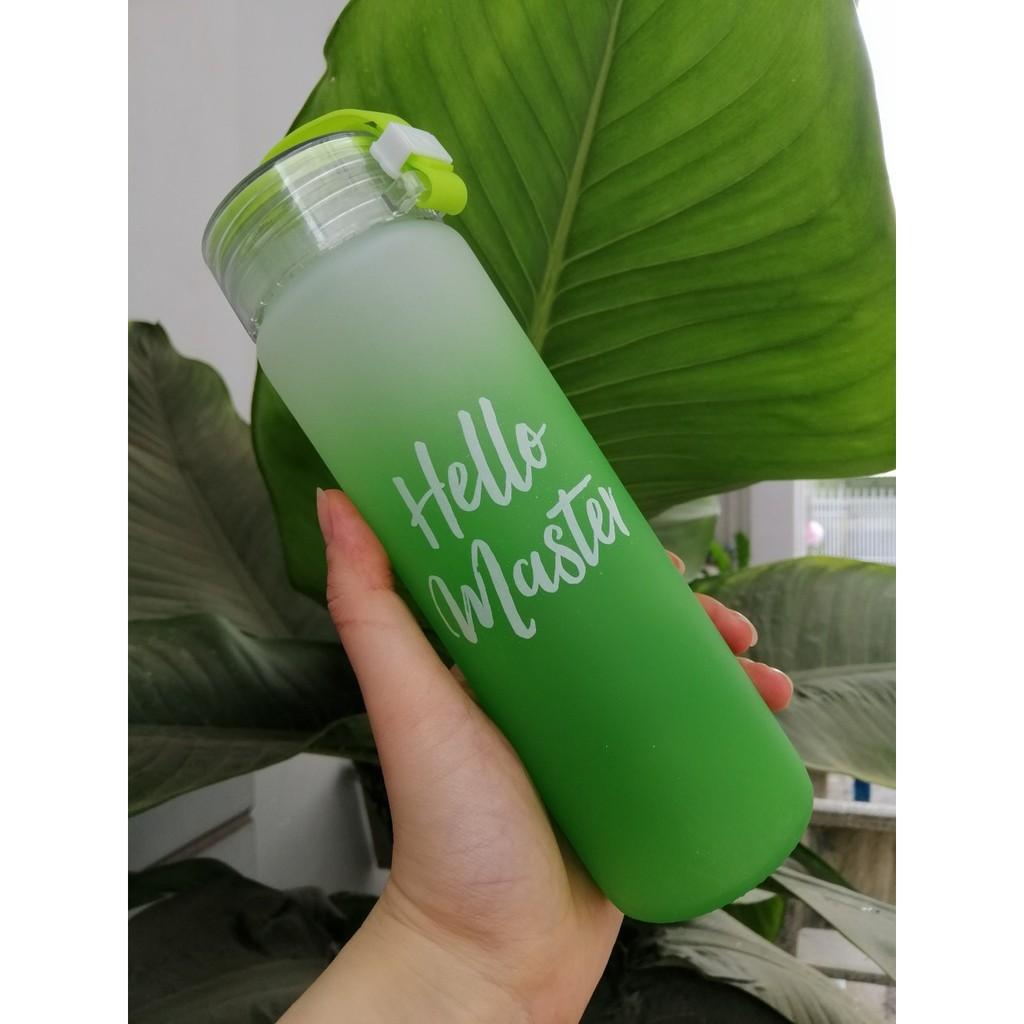 Bình Nước Detox 400 - 480ml Có Quai Xách Tiện Lợi Hello Master - Bình Nước Thủy Tinh