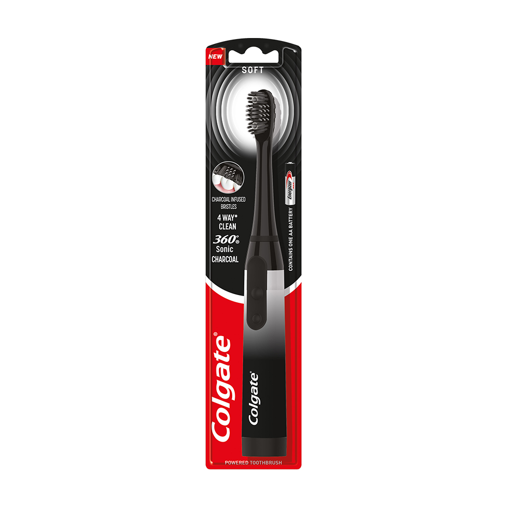 Bàn chải điện Colgate Sonic 360 Charcoal với lông chải phủ than kháng khuẩn