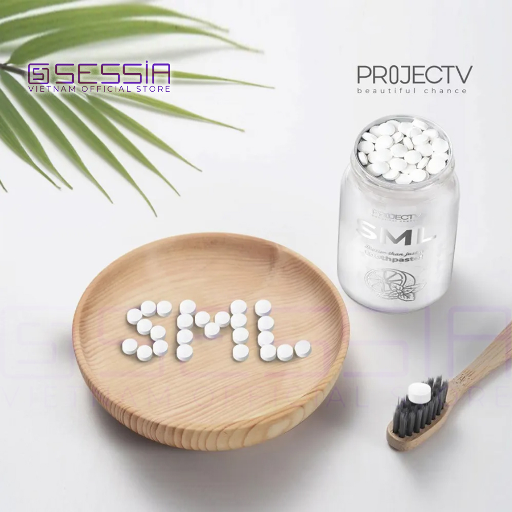 Sản Phẩm Chăm Sóc Răng Miệng Tiện Lợi SML Beauty Hit - PROJECT V - Tốt hơn kem đánh răng - Hộp 220 Viên - Xuất xứ Pháp, Hàng Chính Hãng