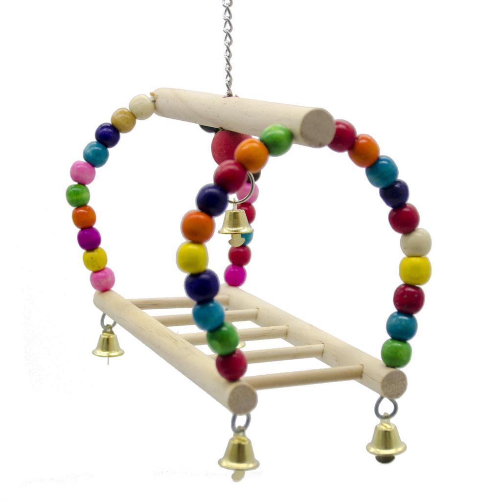 Parrots Cage Hanging Swing Toys Ladder Stand Perch For Small to Large Birds