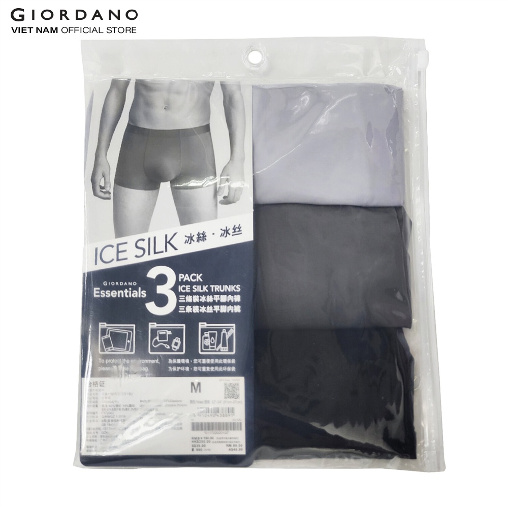 Bộ 3 Quần Lót Nam Ice Silk Men's Trunk Giordano 01172202