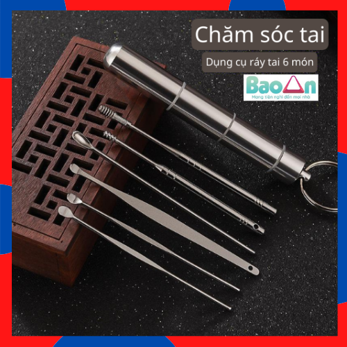 Dụng cụ lấy ráy tai 6 món kèm hộp