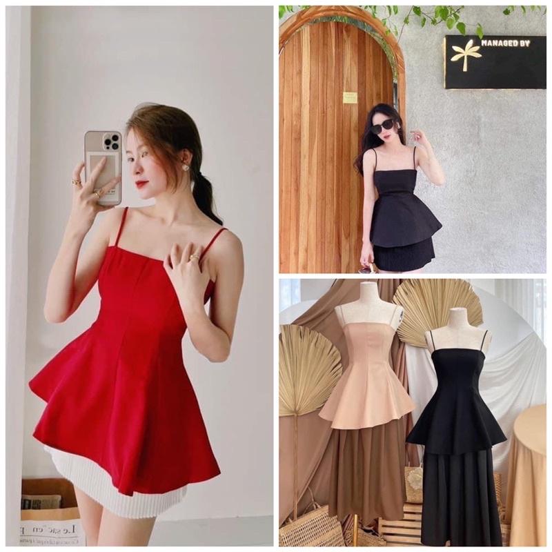 Áo 2 Dây PepLum 3 màu Còn Đen Với Nude (Xả Kho Kèm Ảnh Thật 100%Đe