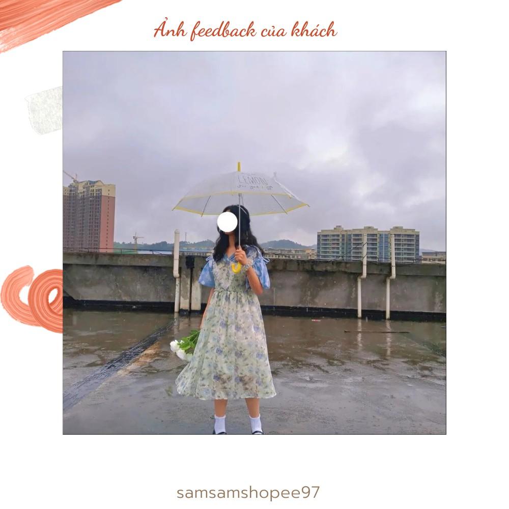 Đầm hoa cổ V dễ thương