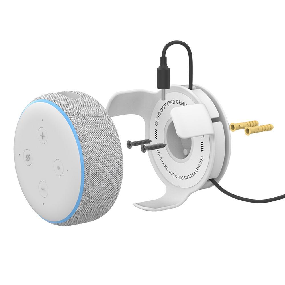 Giá treo tường cho hộp âm thanh trong nhà EchoDot thế hệ thứ 3 Giá đỡ cho Echo Dot 3 bằng vít Màu sắc: Trắng