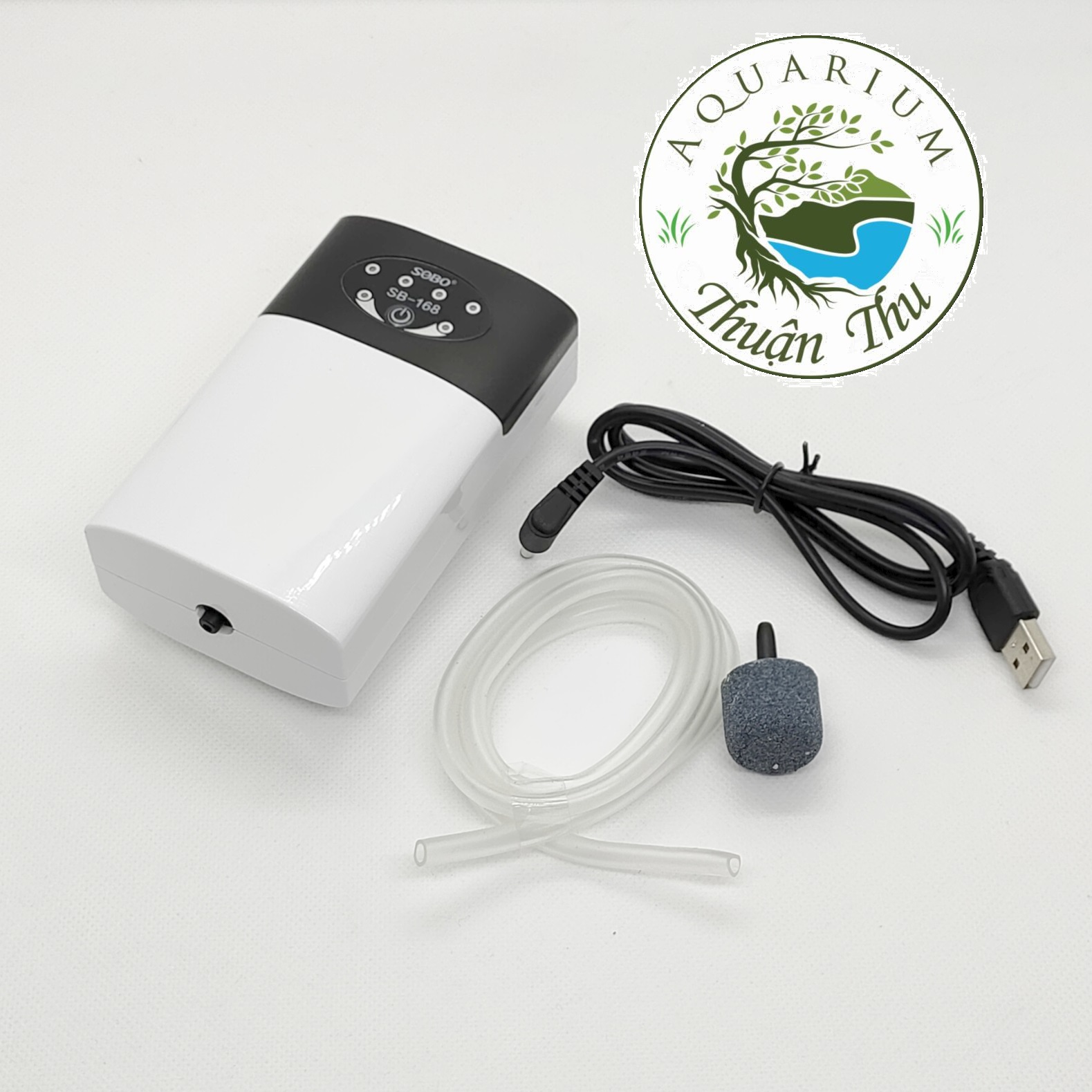 Máy Sủi Oxy Tích Điện 1 Vòi ) - Phòng Cúp Điện Cho Hồ Cá