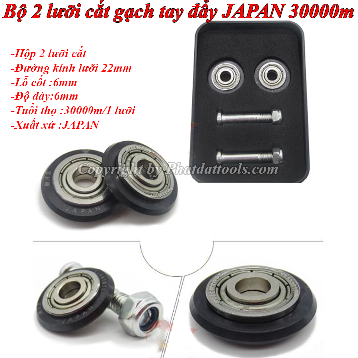 Bộ 2 Lưỡi Cắt Gạch Tay Đẩy Japan
