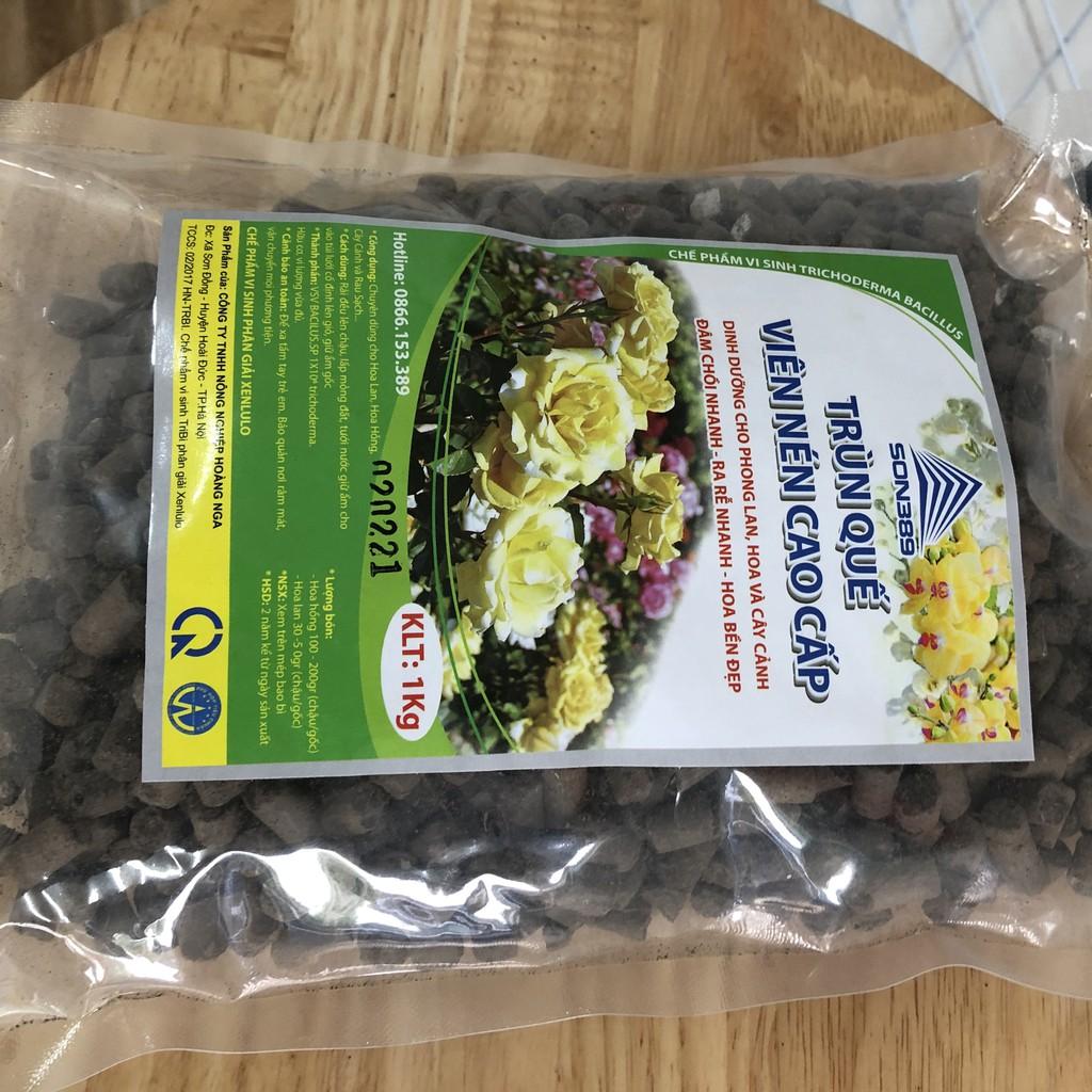 Trùn quế viên nén cao cấp 1kg dinh dưỡng cho hoa phong lan, hoa hồng và cây cảnh