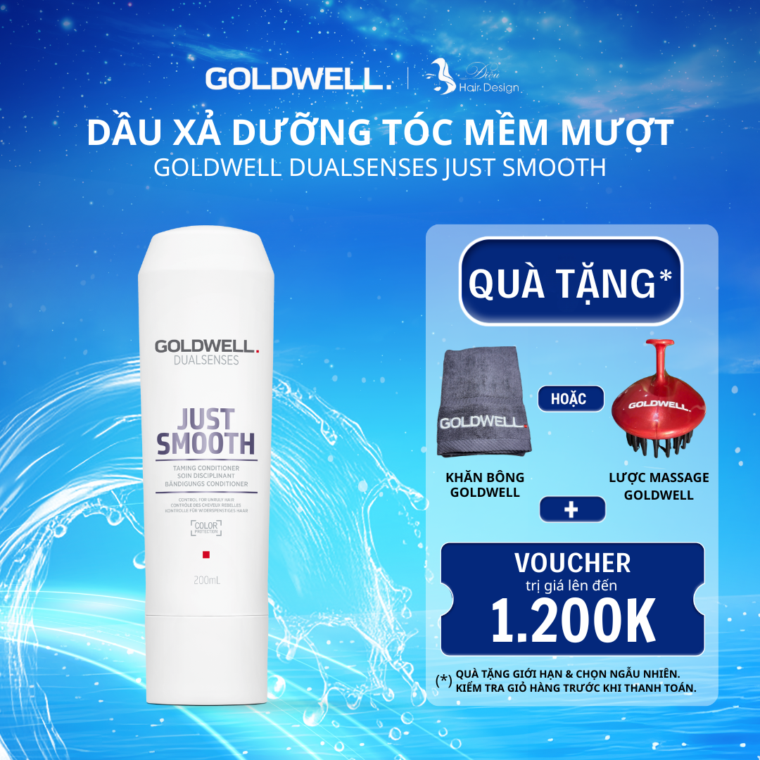 Dầu Xả Dưỡng Tóc Mềm Mượt Goldwell Just Smooth Giảm Bông Xù, Xơ Rối, Kiểm Soát Tóc Tức Thì