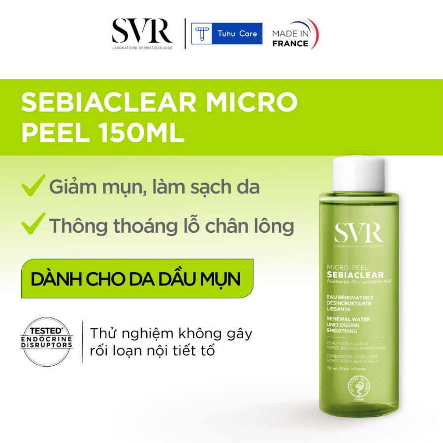 Nước Cân Bằng Da SVR SEBIACLEAR MICRO-PEEL 150ml Dành Cho Da Dầu Mụn