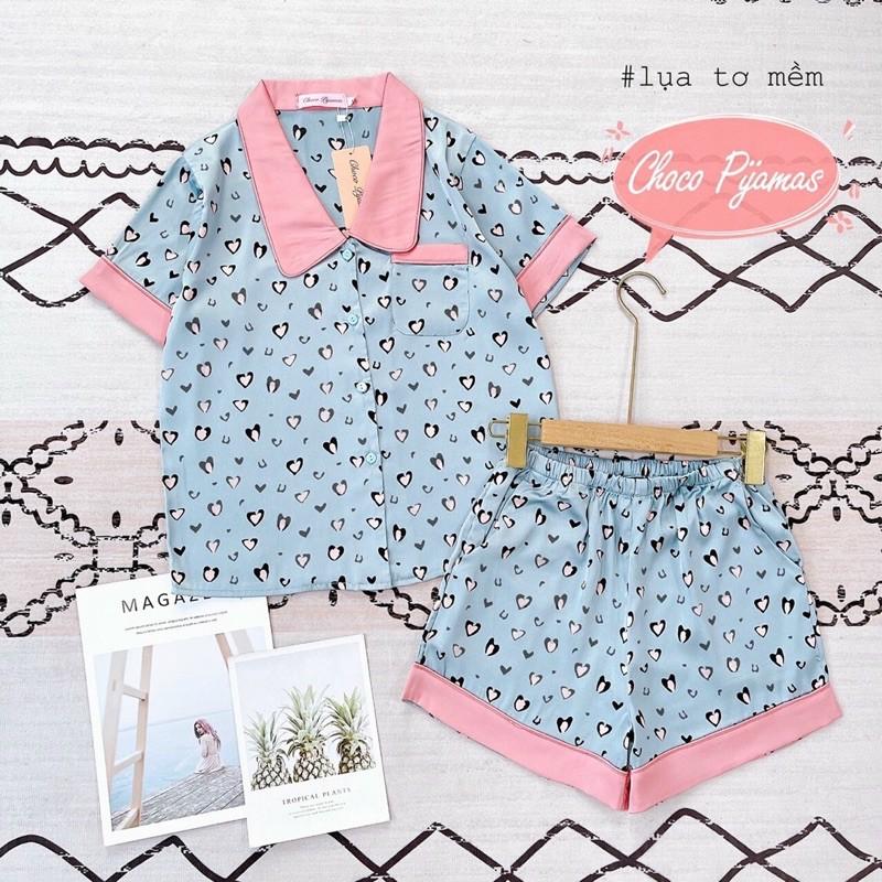 Đồ bộ Choco Pijama - Bộ ngủ lụa cao cấp đùi cộc chất siêu mát siêu mềm