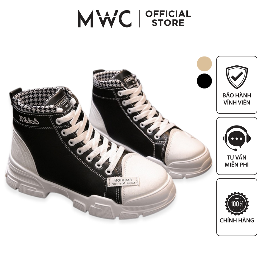 Giày thể thao nữ thời trang MWC giày sneaker cổ cao năng động cá tính NUTT- 0574