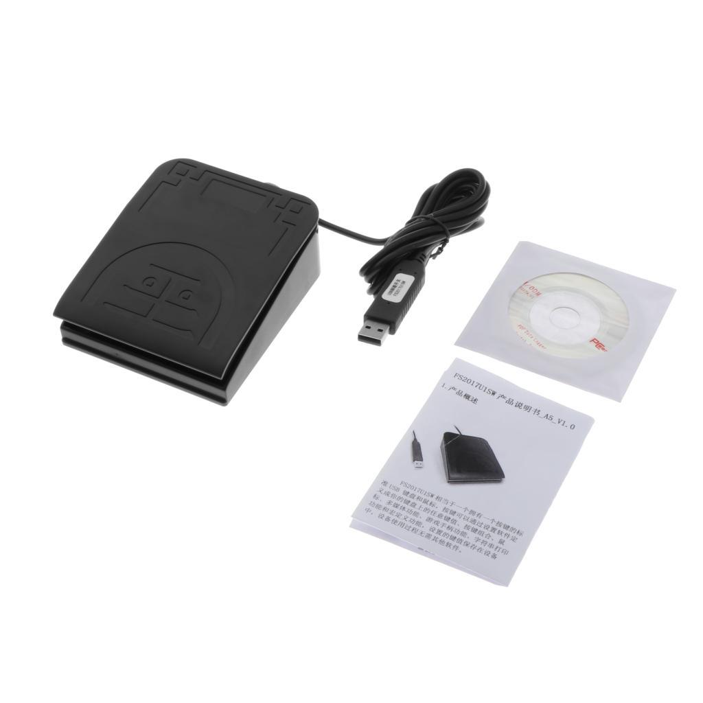 USB Foot Switch Action Pedal Control Keyboard Mouse Keystrokes for PC Laptop