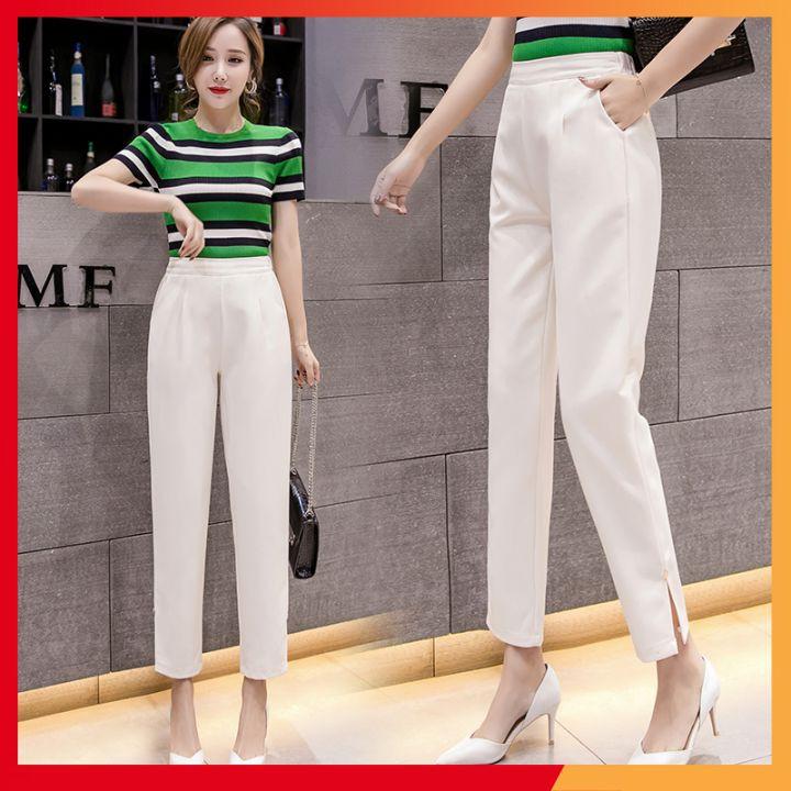 Quần baggy xẻ tà ️ SANG CHẢNH ️Quần công sở ống xẻ tà có khuy tạo điểm nhấn cực kỳ sang chản