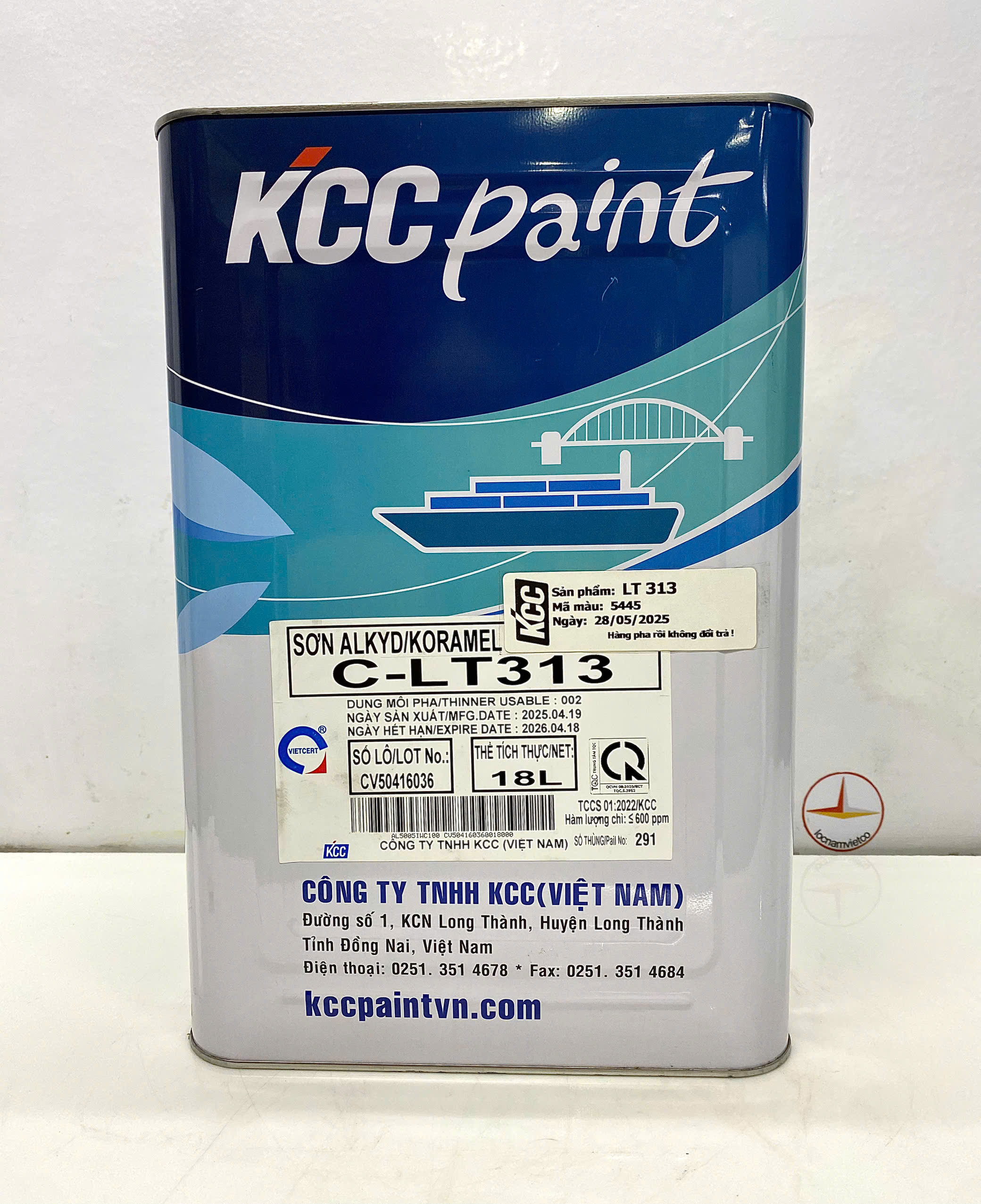 Sơn Alkyd KCC LT313 Base C màu xanh 5445 _18L