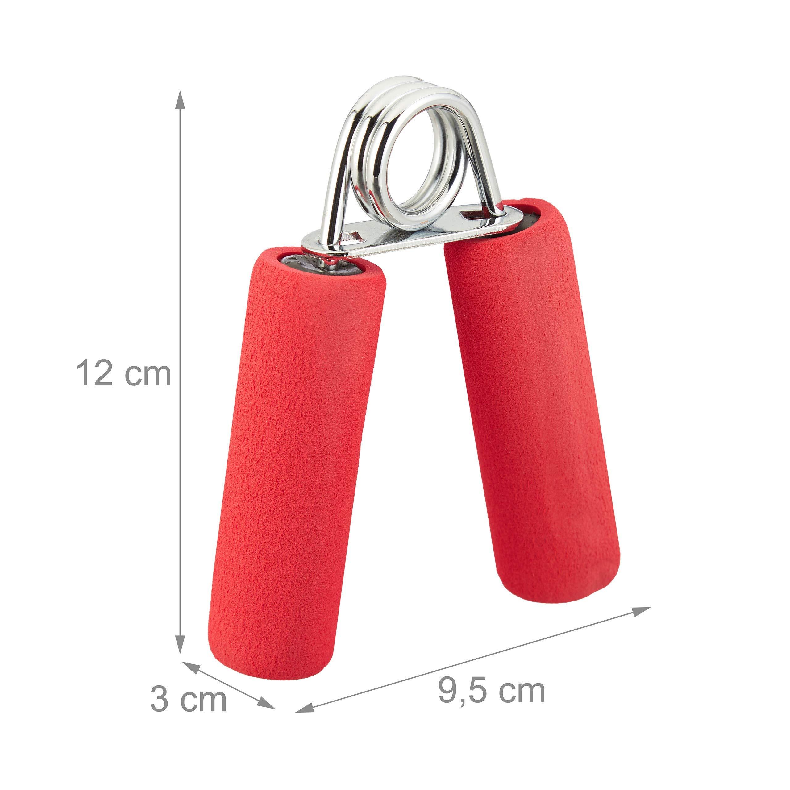 Huấn luyện viên ngón tay trong 3 set, đệm kẹp, huấn luyện viên lực kẹp, huấn luyện ngón tay, lò xo sắt, đỏ, 12 x 9,5 x 3 cm