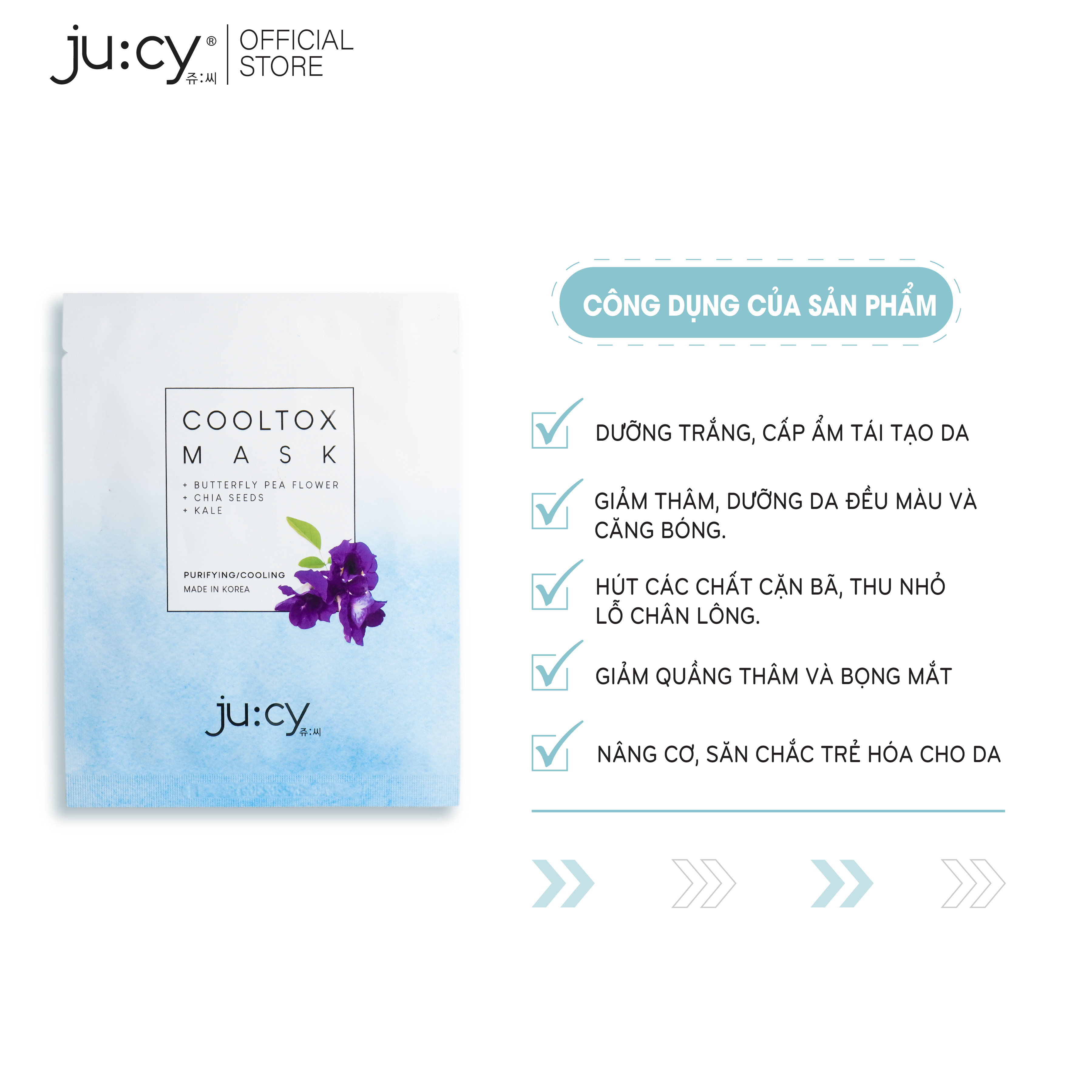 Combo 10 mặt nạ Hàn Quốc Ju:cy Cooltox Mask