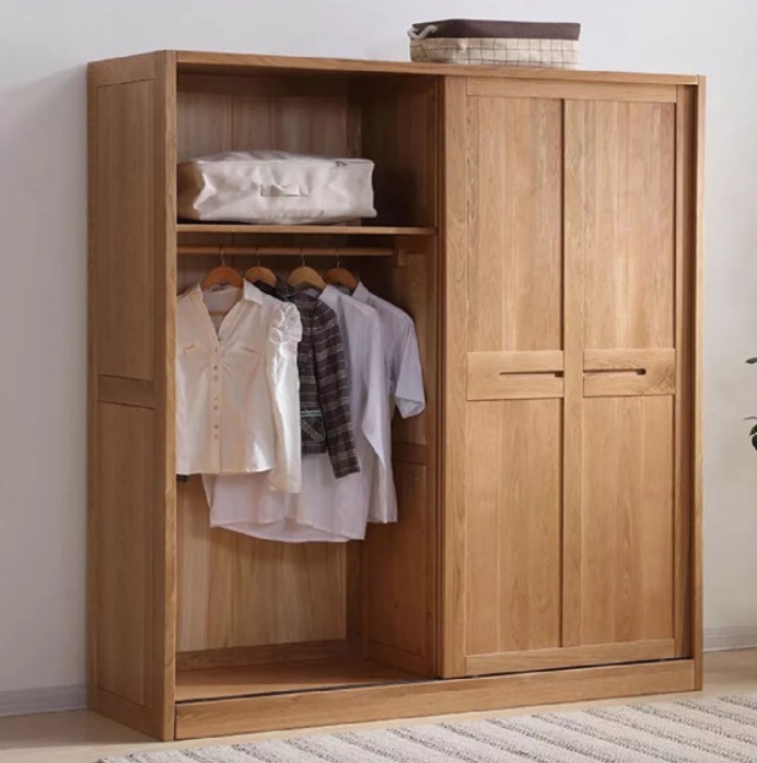 Tủ áo gỗ sồi cửa lùa Tundo Ngang 180 x Sâu 60 x Cao 200cm