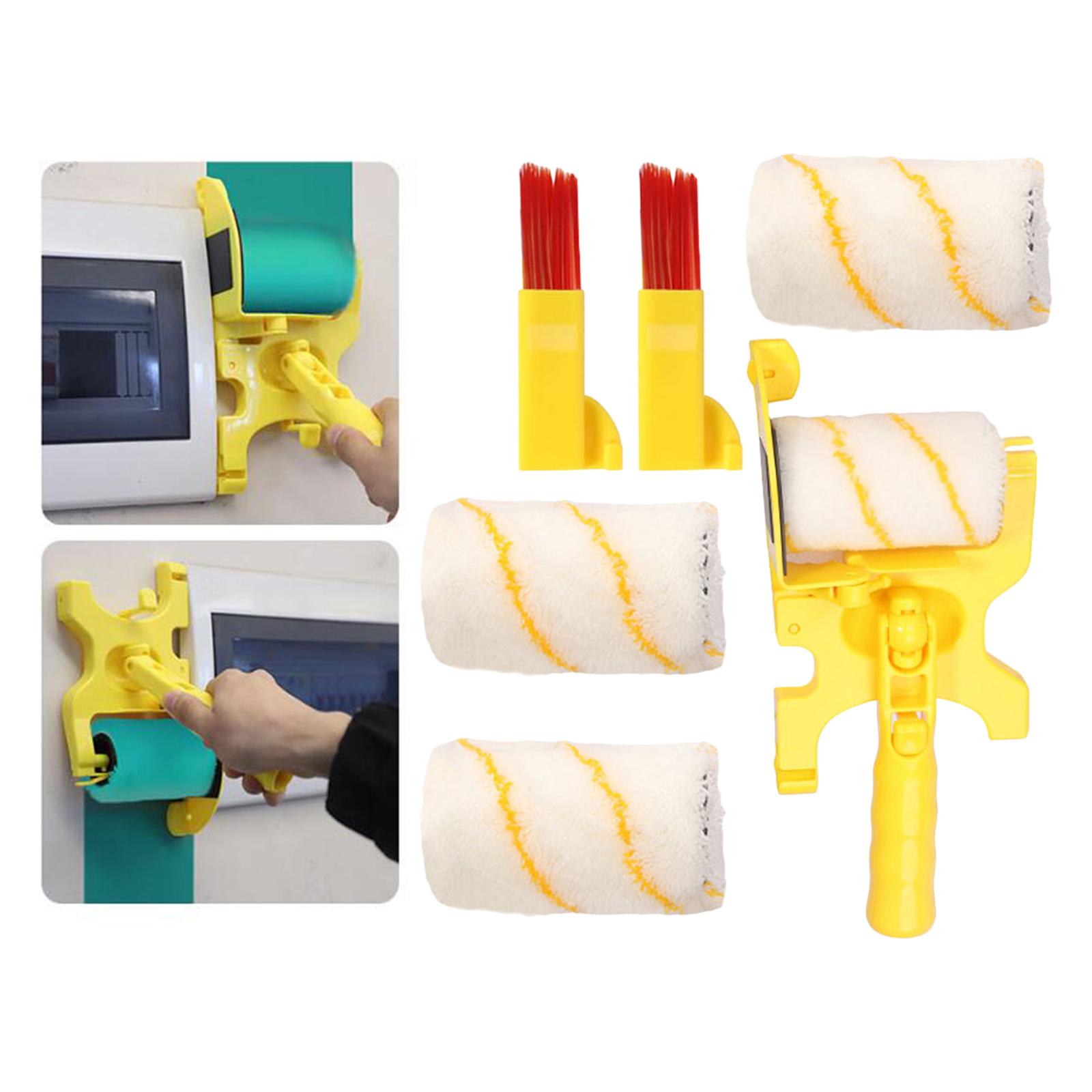 Paint Roller Brush Kit, Small Paint Brushes Edger Tool, Portable Clean-Cut House Cabinet Furniture Painting Supplies, Foam Brush