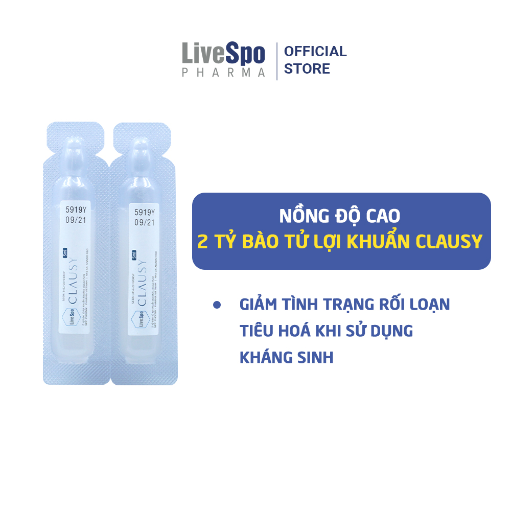 Bào tử lợi khuẩn LiveSpo Clausy cho người sử dụng kháng sinh dài ngày gây rối loạn tiêu hóa