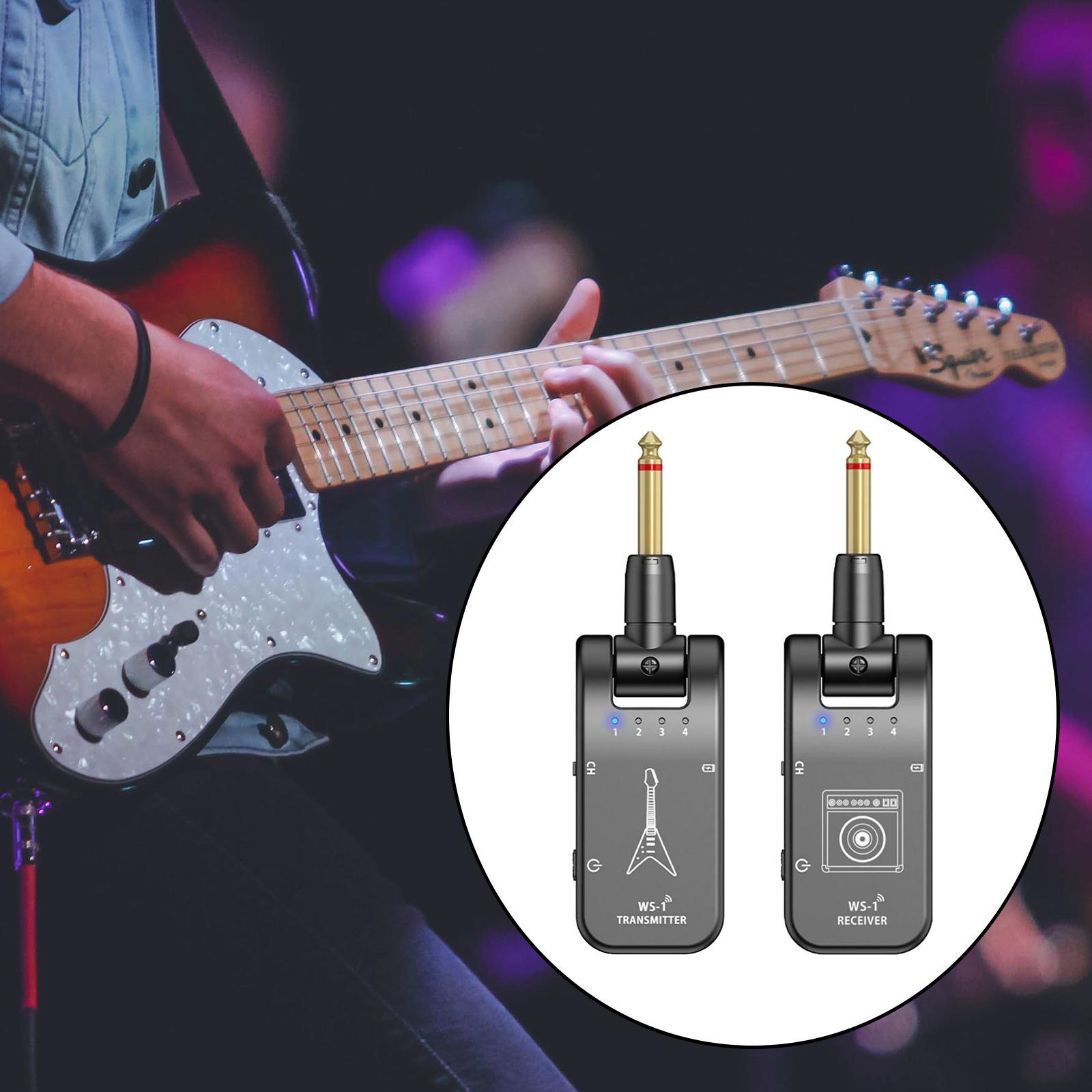 2.4G Wireless Guitar System Transmitter & Receiver 4 Channels for Speaker Electric Guitar