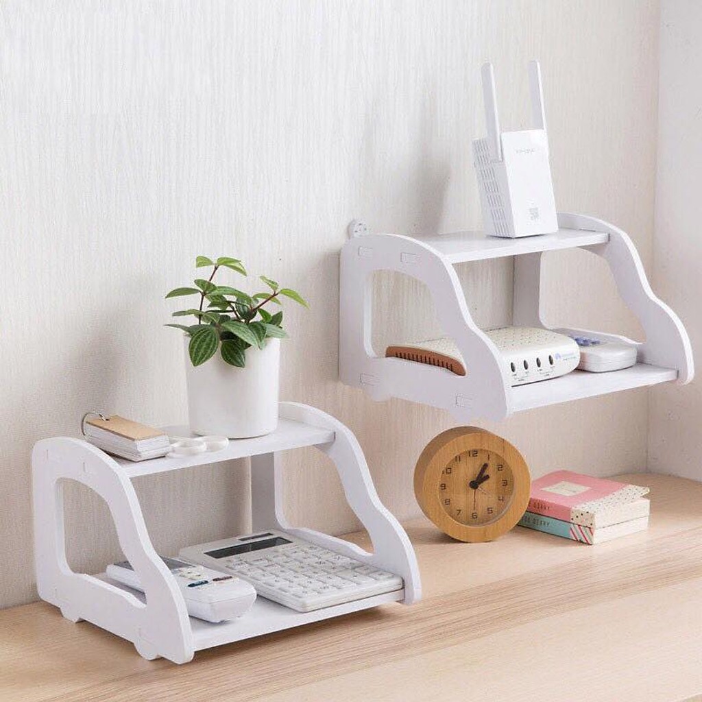 Kệ trang trí mini 2 tầng tặng móc đóng tường