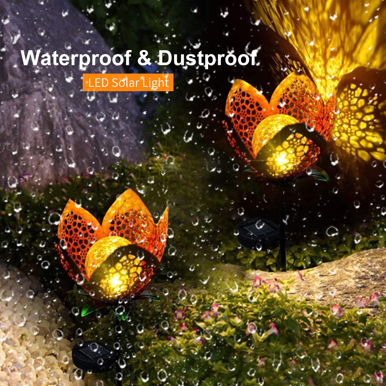 Đèn LED năng lượng mặt trời Đèn LED cảnh quan hình hoa không thấm nước được cung cấp năng lượng mặt trời
