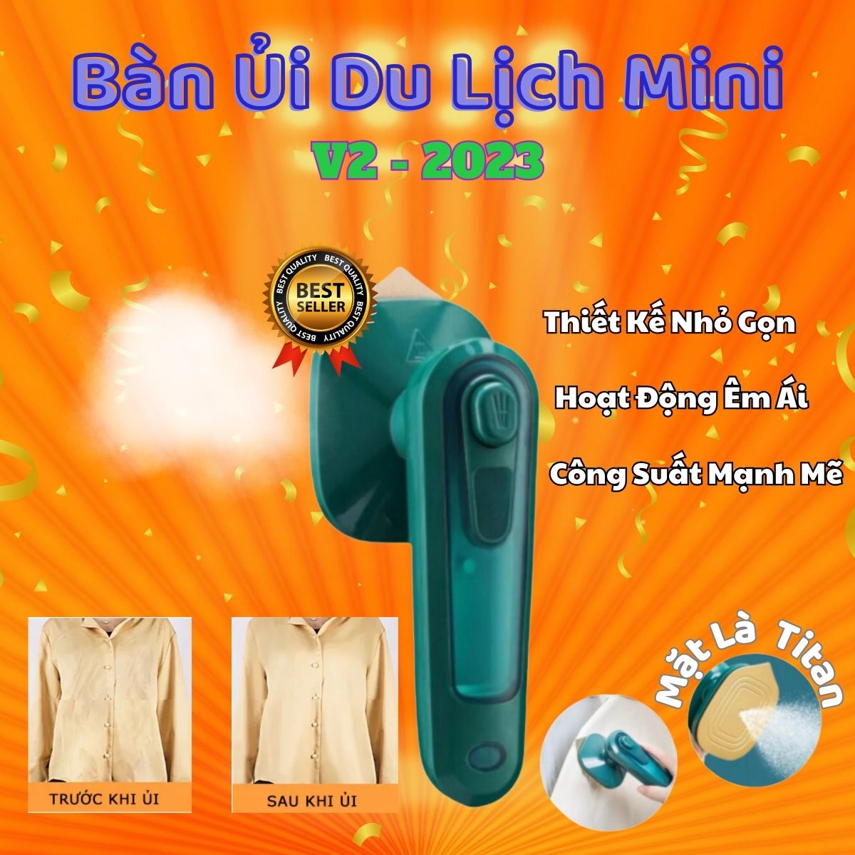 Bàn Ủi Hơi Nước Cầm Tay Mini, Bàn Là Hơi Nước Cầm Tay 33W, Bàn Ủi Du Lịch Làm Nóng Nhanh, Cây Là Hơi Nước Mini 2 Chế Độ Là Siêu Nhẹ Nhỏ Gọn Tiện Lợi Dễ Dàng Sử Dụng