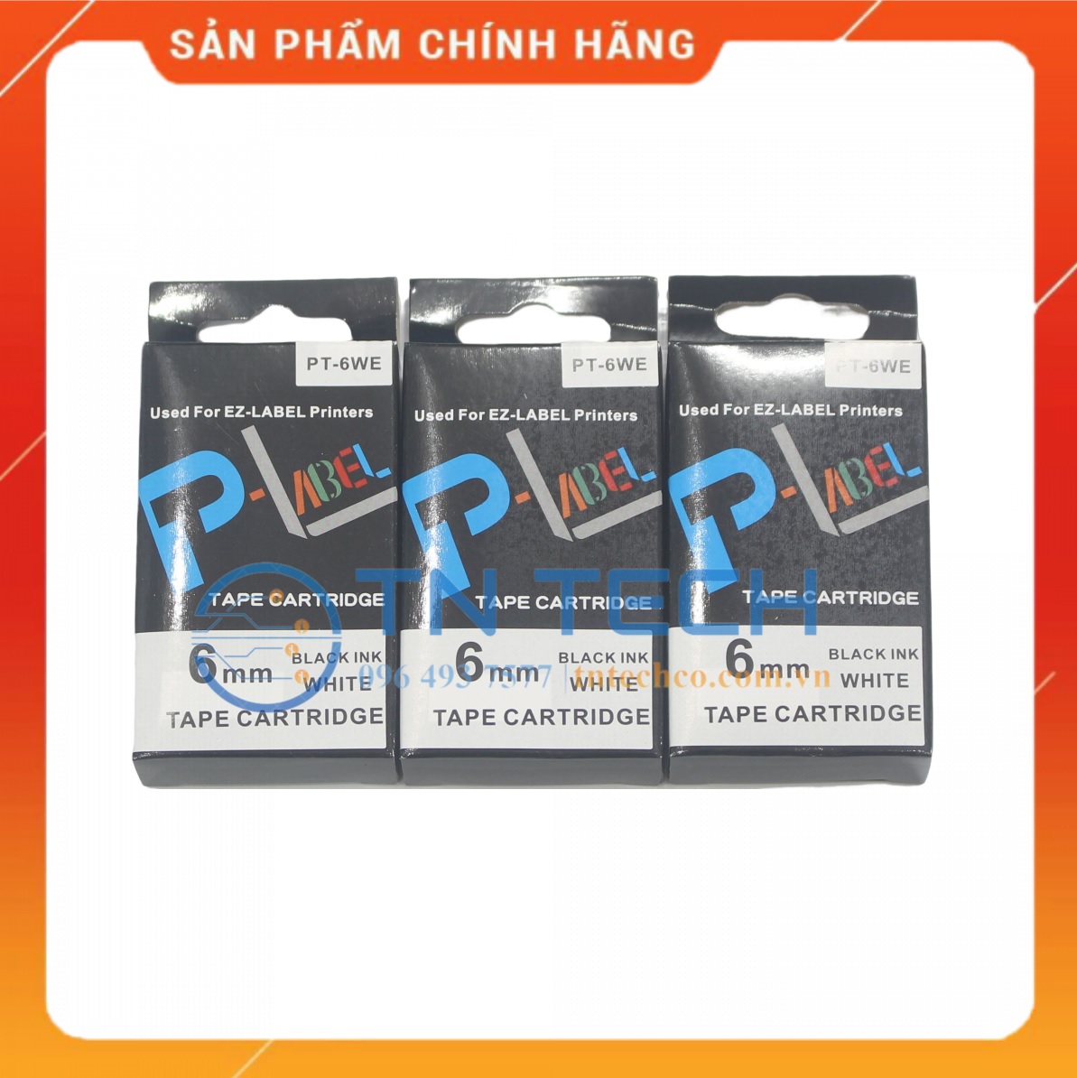 Nhãn in CASIO PT-6WE - Chữ đen nền trắng 6MM x 8M - Dùng cho máy in nhãn CASIO [Hàng nhập khẩu]