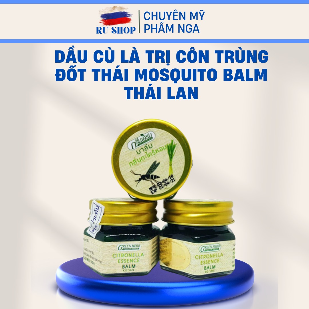 Dầu cù là muỗi sả Thái - Dầu cù là chiết xuất Sả chanh bôi vết côn trùng đốt Thái Lan