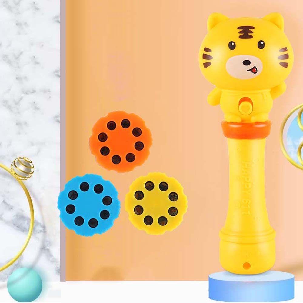 Đèn Pin Chiếu Hình Hổ Vàng/ Heo Hồng 24 Hình Hoạt Hình Kèm Pin Sẵn Đồ Chơi Bé Trai Bé Gái