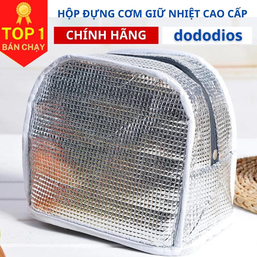 Túi đựng cơm giữ nhiệt DoDoDios đựng hộp cơm văn phòng size lớn đơn sắc khóa kéo, tay xách tiện dụng TDC02