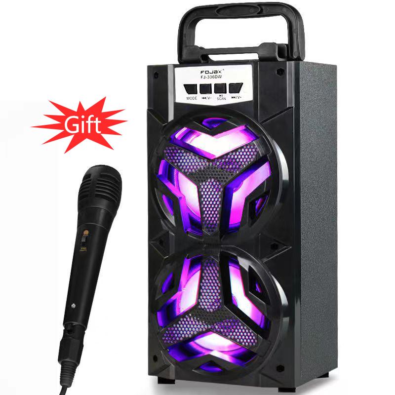 10W Karaoke Hộp âm thanh di động ngoài trời Loa không dây Rạp hát tại nhà lớn Loa tiệc Bluetooth có micrô có dây Màu sắc: như hình ảnh