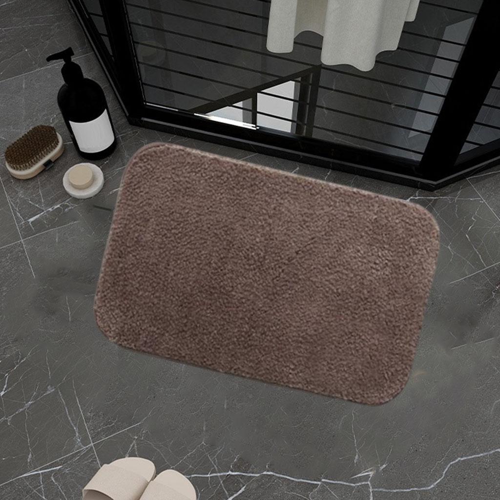 Soft Bathroom Rugs Water Absorbent Non Slip Bath Shower Mat Grey 40x60cm
