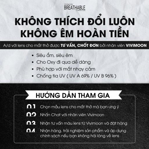 Kính Áp Tròng Cận 0 - 8 Độ Không Giãn Màu Xanh Nâu IDOL Blue - Lens Cho Mắt Thở VIVIMOON