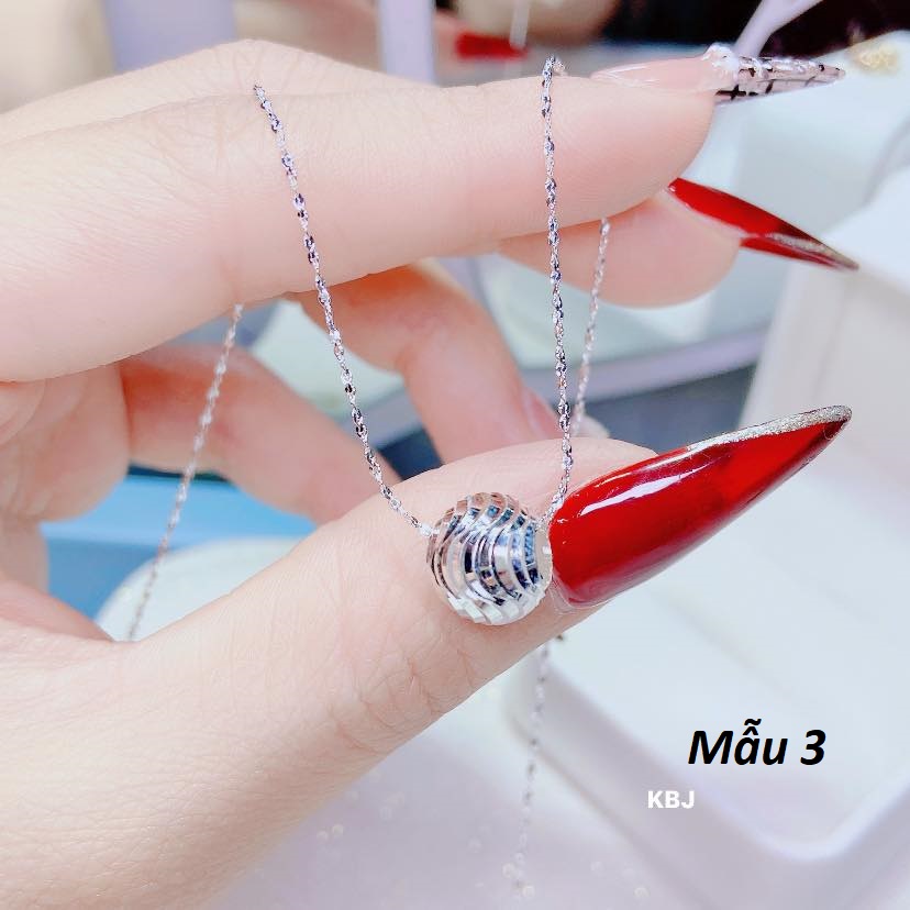 Dây chuyền nữ mặt bi cầu chất liệu bạc Ý MS010