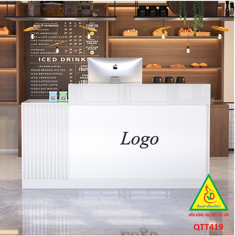 QUẦY LỄ TÂN, QUẦY TIẾP TÂN, QUẦY TÍNH TIỀN, QUẦY THU NGÂN QTT419 - Nội thất lắp ráp Viễn Đông Adv