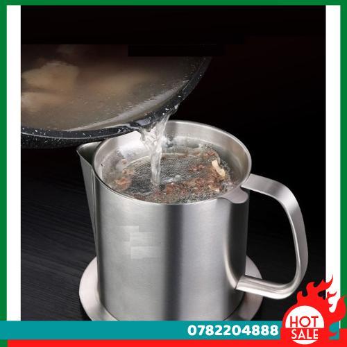 Ca Lọc Dầu Inox 304  - 14.5X14.5Cm 562G 1100Ml - CH Hương Thị Miễn Phí Vận Chuyển