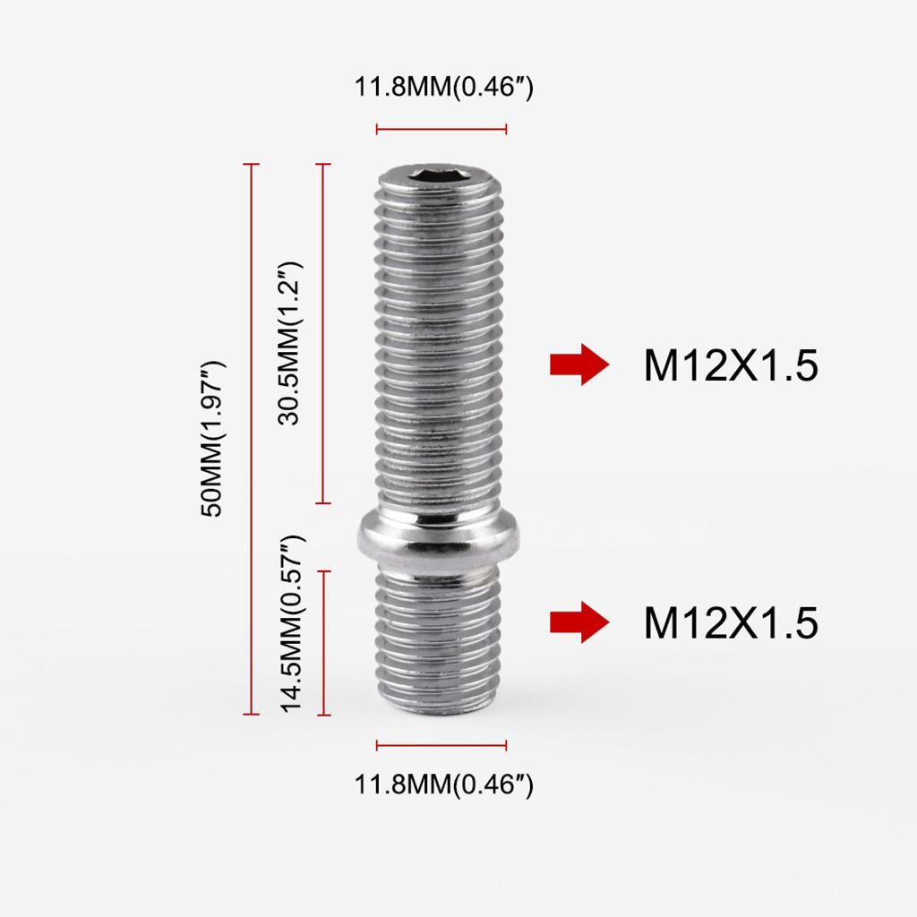 40 Pieces M12x1.5-M12x1.5 Extended Wheel Stud Conversion Tall Lug Screw Adapter