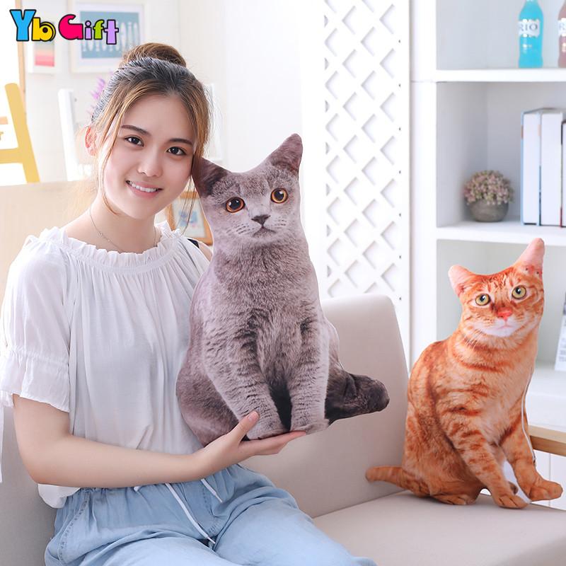 50CmCats Hoạt Hình Sang Trọng 3D Mèo Gối Mềm Mại Thú Nhồi Bông Gối Sofa Giường Shop Trang Trí Sang Trọng Đồ Chơi Dành Cho Trẻ Em Kids quà Tặng