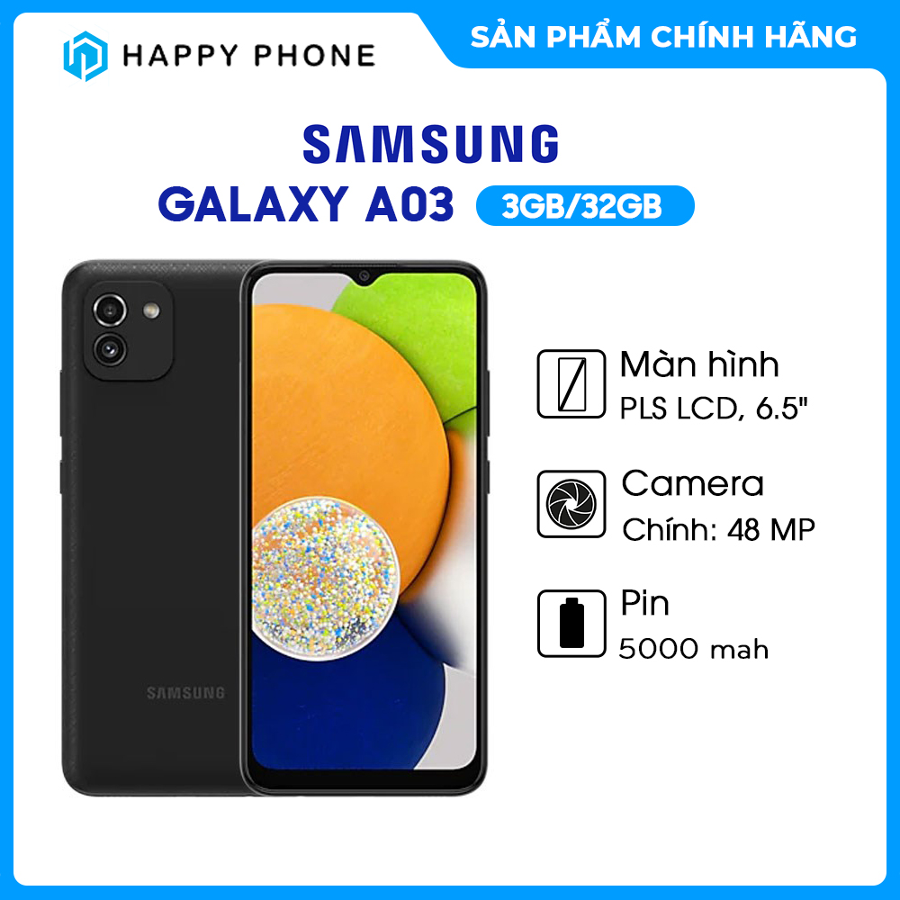 Điện thoại Samsung Galaxy A03 (3GB/32GB) - Hàng chính hãng - Đã kích hoạt bảo hành điện tử