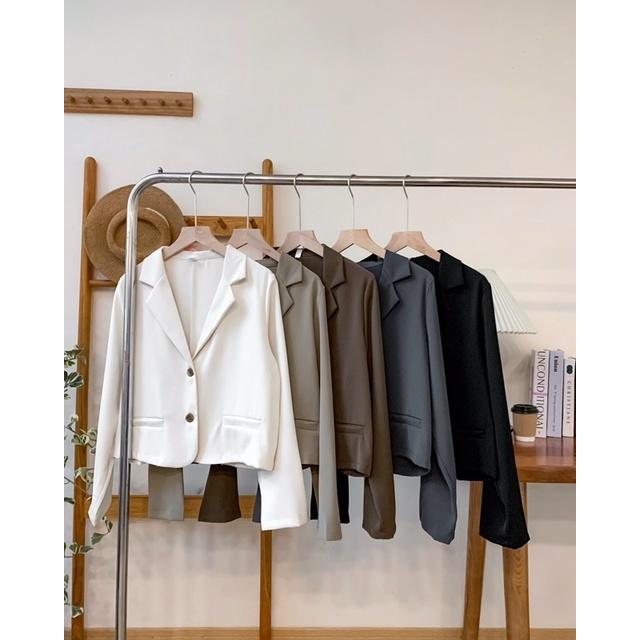 Áo khoác blazer nữ cổ gập dài tay 2 cơi túi 76a38 by germe
