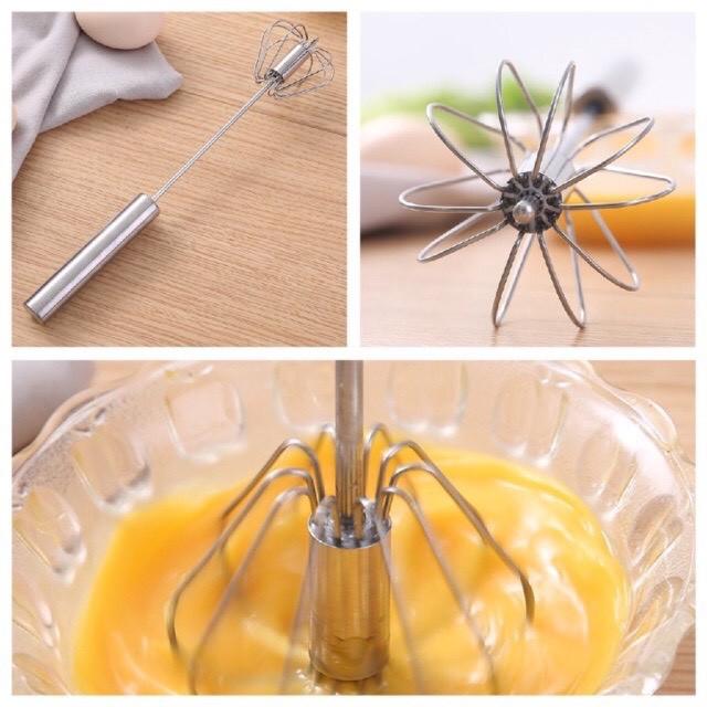 Cây Đánh Trứng Inox Cao Cấp Có Lò Xo Tự Xoay, Hàng Loại 1, Tiện Ích Khi Làm Bánh, Đánh Cafe Nhỏ Gọn Đa Năng