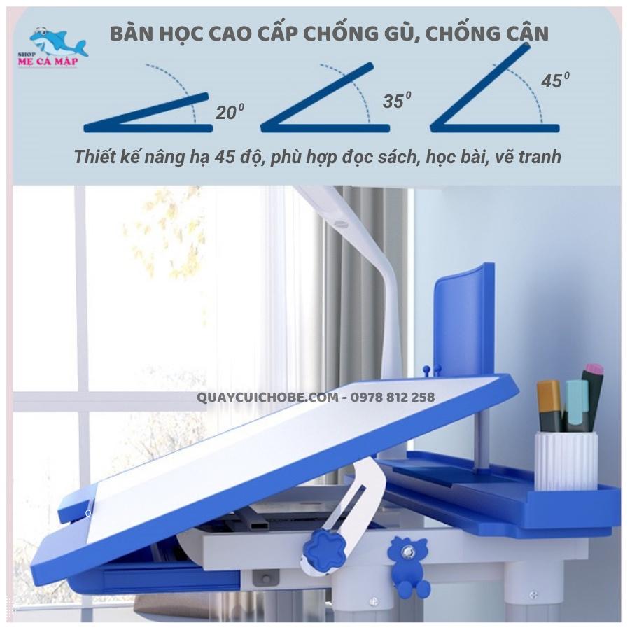 Bàn học cho bé TẶNG ĐÈN LED + GIÁ SÁCH sale giá nhập, bàn học thông minh cho bé