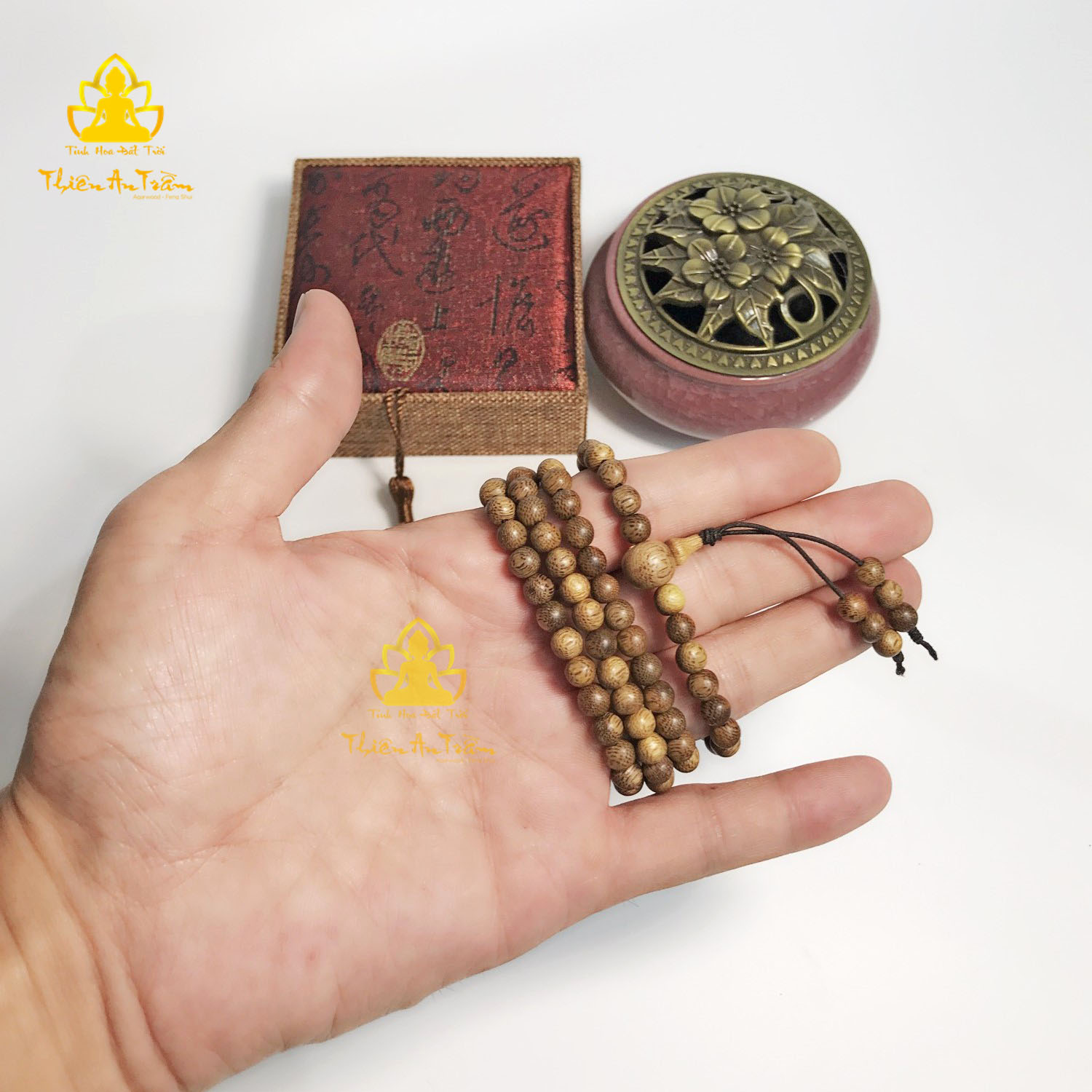 Chuỗi trầm hương 108 hạt - chuỗi trầm hương tốc tự nhiên cao cấp tài lộc hanh thông - Size 6mm