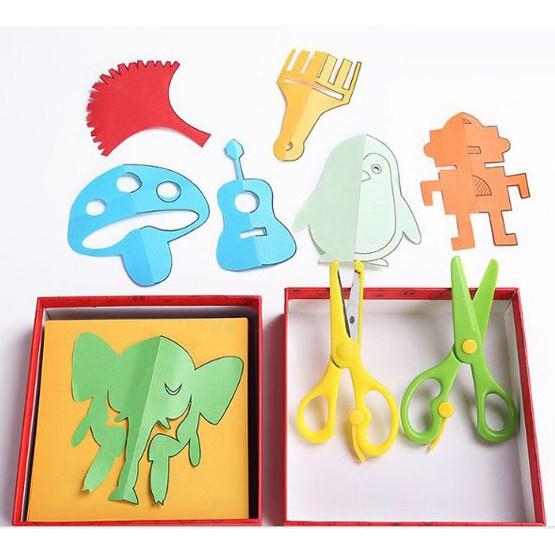Bộ đồ chơi cắt giấy thủ công tạo hình cho bé